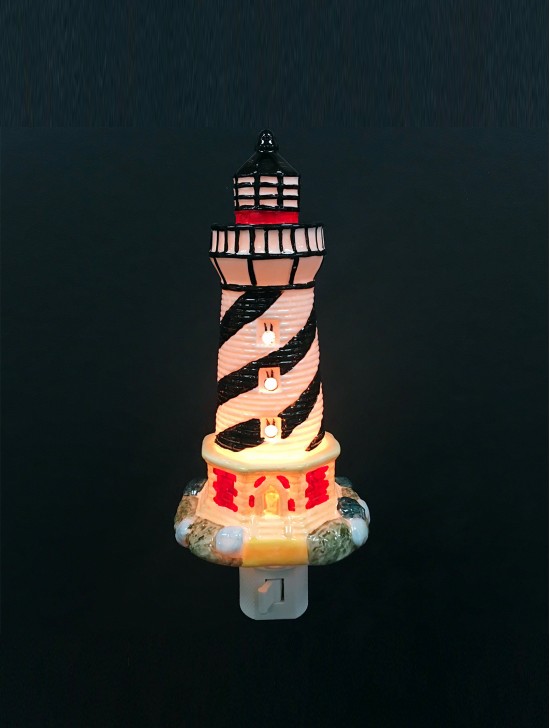 Porcelain Light House Night Light with Gift Box